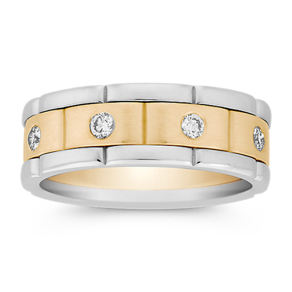 Round Diamond Ring in Two-Tone Gold Round Diamond Ring in Two-Tone Gold