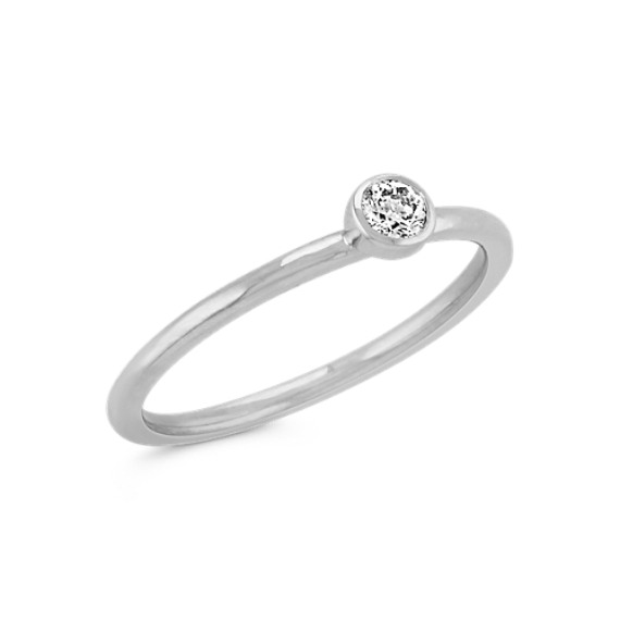 Round Diamond Stackable Ring in 14k White Gold at Shane Co.