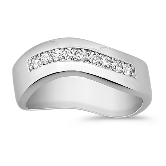 Round Diamond Wave Ring Round Diamond Wave Ring
