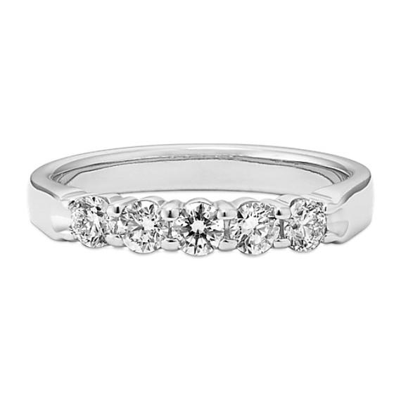 Round Five Diamond Wedding Band in Platinum Round Five Diamond Wedding Band in Platinum