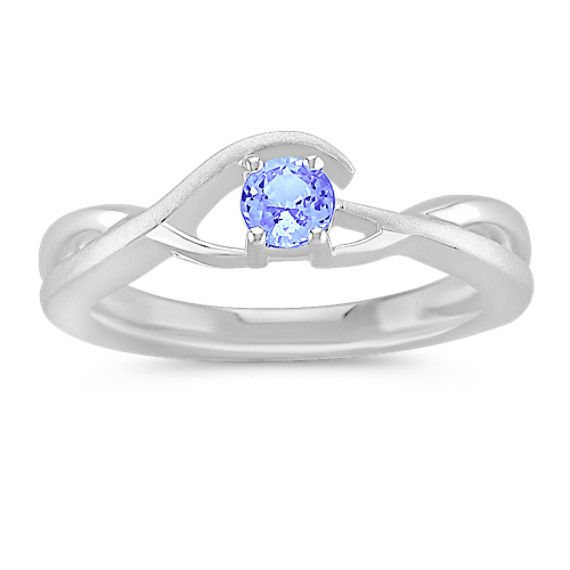 Round Ice Blue Sapphire Ring in Sterling Silver Round Ice Blue Sapphire Ring in Sterling Silver