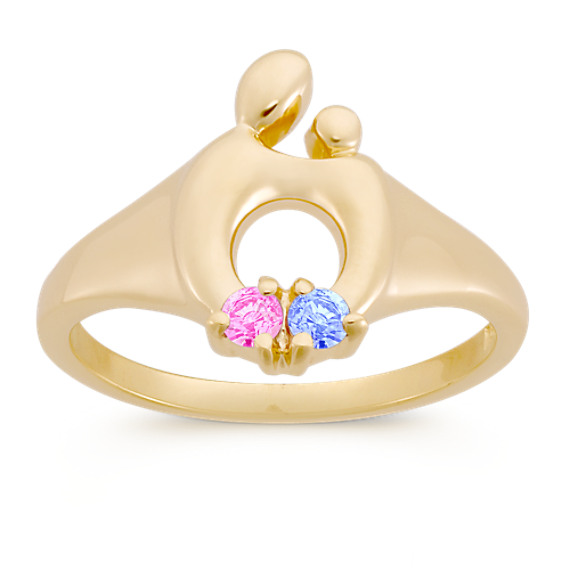 Round Multi-Colored Sapphire Mother & Child® Ring by Janel Russell Round Multi-Colored Sapphire Mother & Child® Ring by Janel Russell