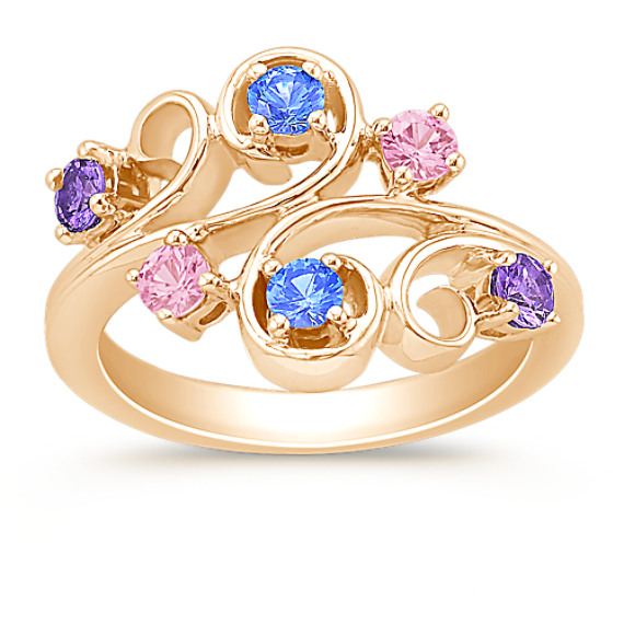 Round Multi-Colored Sapphire Ring Round Multi-Colored Sapphire Ring