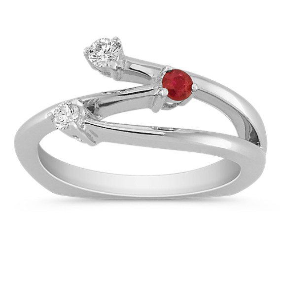 Round Ruby and Diamond Ring Round Ruby and Diamond Ring