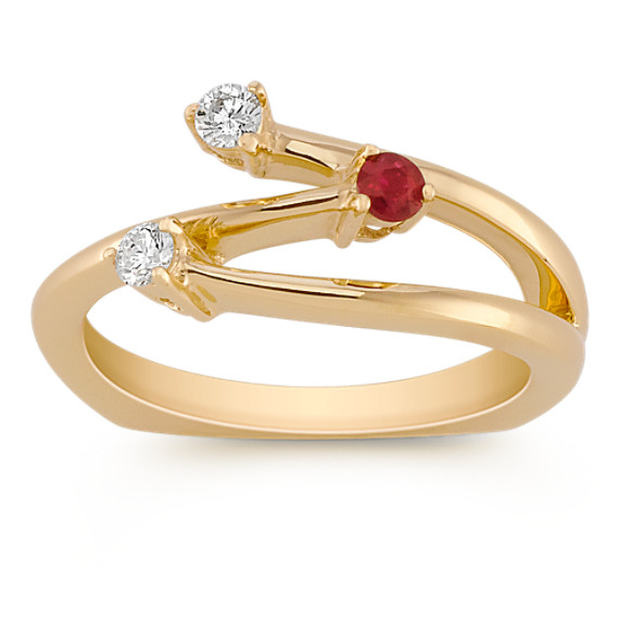 Round Ruby and Diamond Ring Round Ruby and Diamond Ring