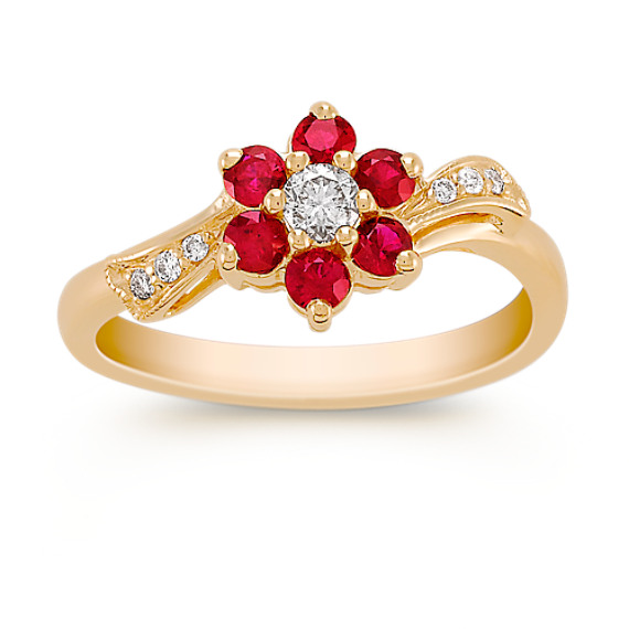 Round Ruby and Diamond Ring Round Ruby and Diamond Ring