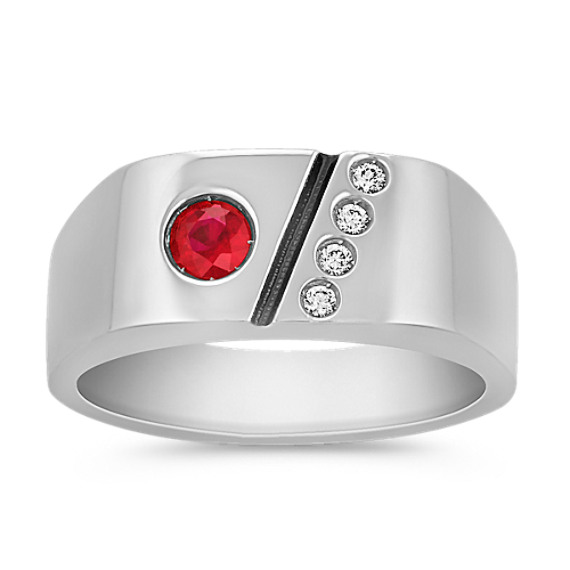 Round Ruby and Diamond Ring Round Ruby and Diamond Ring