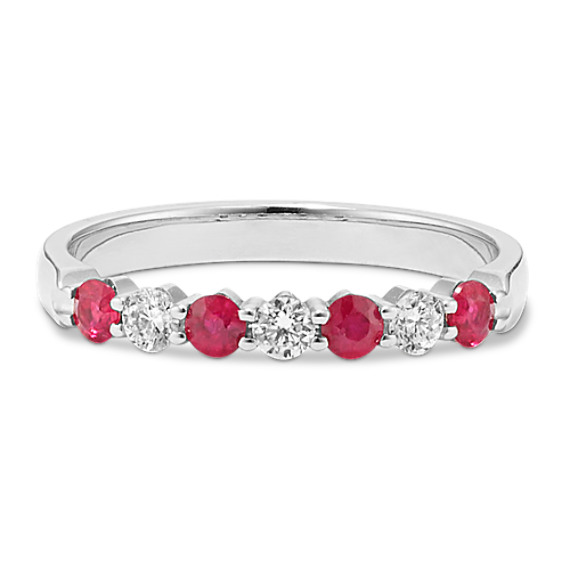 Round Ruby and Diamond Wedding Band Round Ruby and Diamond Wedding Band