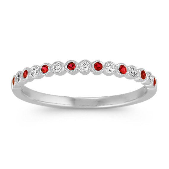 Round Ruby and Diamond Wedding Band Round Ruby and Diamond Wedding Band