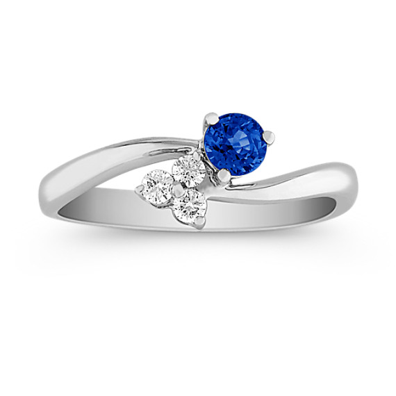 Round Sapphire and Diamond Ring Round Sapphire and Diamond Ring