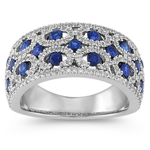 Round Sapphire and Diamond Ring Round Sapphire and Diamond Ring