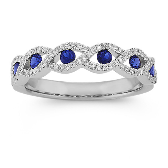 Round Sapphire and Diamond Ring Round Sapphire and Diamond Ring