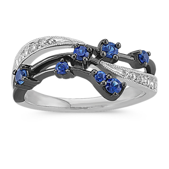 Round Sapphire and Diamond Ring Round Sapphire and Diamond Ring