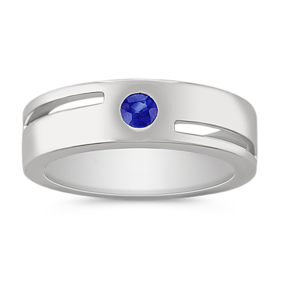 Round Sapphire Ring with Bezel Setting Round Sapphire Ring with Bezel Setting
