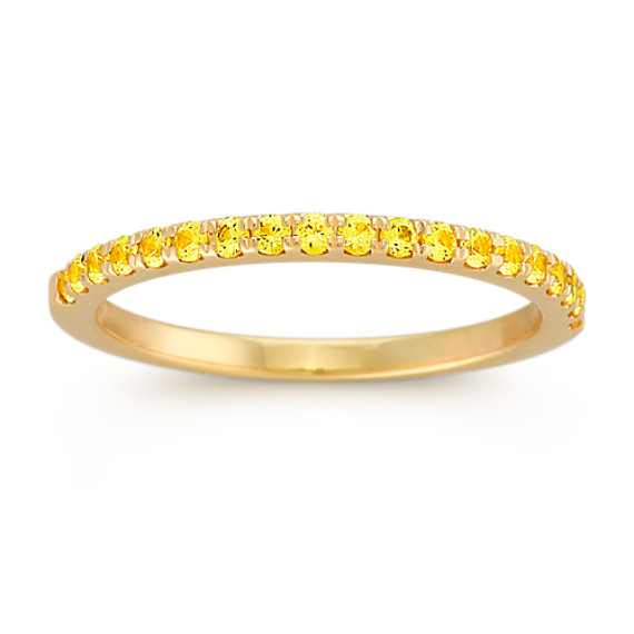 Round Yellow Sapphire Wedding Band Round Yellow Sapphire Wedding Band