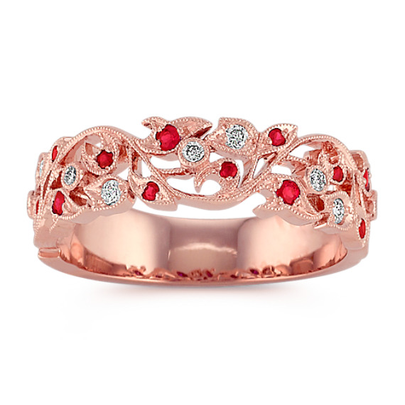 Ruby and Diamond Ring in 14k Rose Gold Ruby and Diamond Ring in 14k Rose Gold