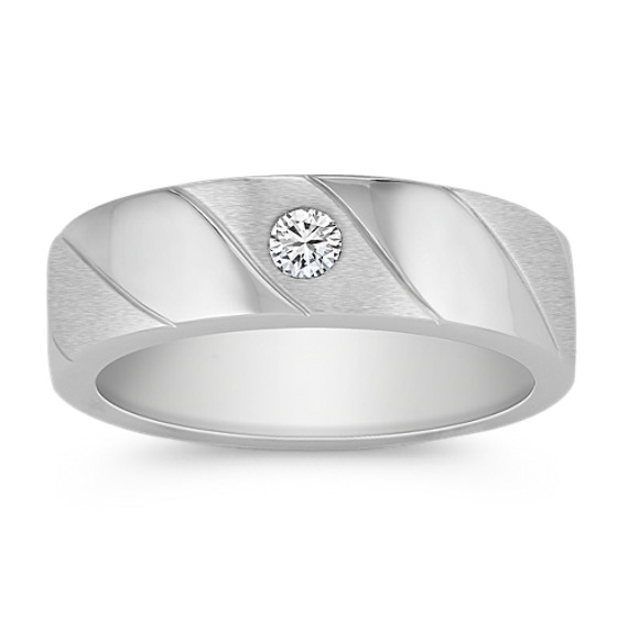 Sandblasted Round Diamond Ring with Bezel Setting Sandblasted Round Diamond Ring with Bezel Setting