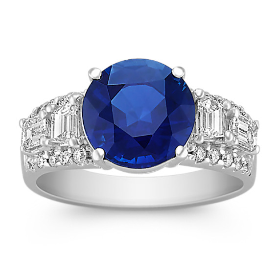 Sapphire, Fancy Shape and Round Diamond Ring Sapphire, Fancy Shape and Round Diamond Ring