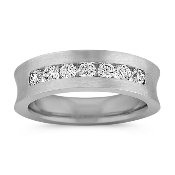 Seven-Stone Diamond Men's Ring with Channel-Setting Seven-Stone Diamond Men's Ring with Channel-Setting