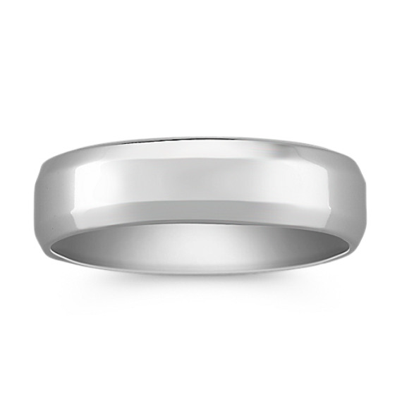 Slanted Side 14k White Gold Wedding Band (6mm) Slanted Side 14k White Gold Wedding Band (6mm)