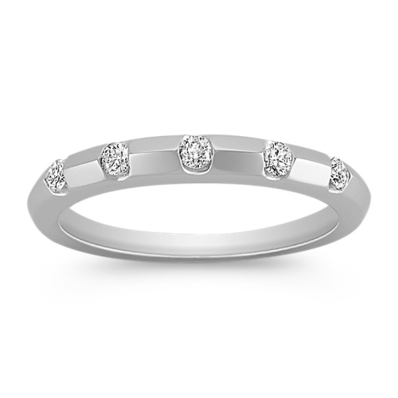 Stackable Five-Stone Diamond Ring in 14k White Gold Stackable Five-Stone Diamond Ring in 14k White Gold