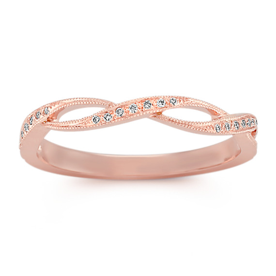 Stackable Infinity Diamond Ring in 14k Rose Gold Stackable Infinity Diamond Ring in 14k Rose Gold
