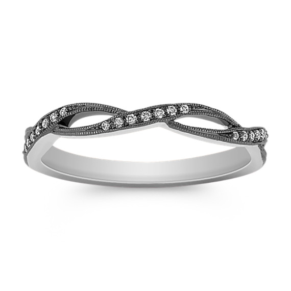 Stackable Infinity Diamond Ring with Black Rhodium Stackable Infinity Diamond Ring with Black Rhodium