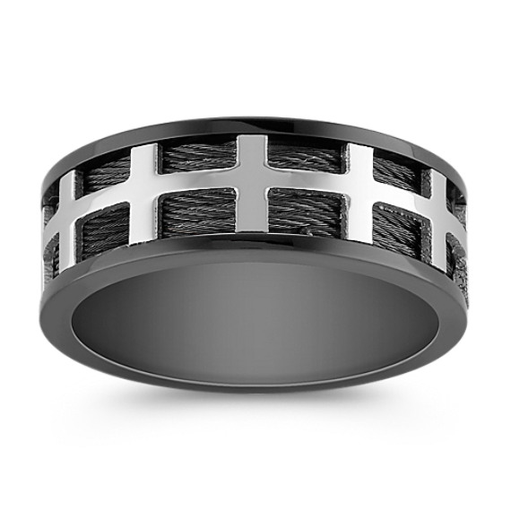 Stainless Steel Ring with Black Ionic Plating (8mm) Stainless Steel Ring with Black Ionic Plating (8mm)