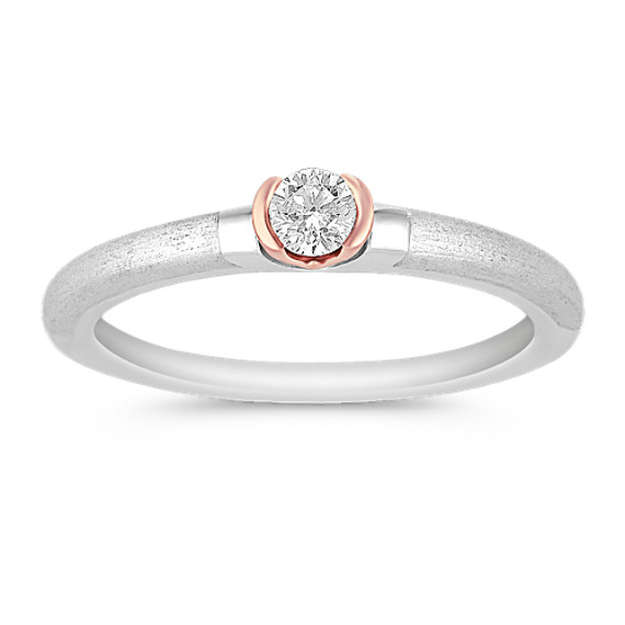 Sterling Silver, 14k Rose Gold and Diamond Ring Sterling Silver, 14k Rose Gold and Diamond Ring