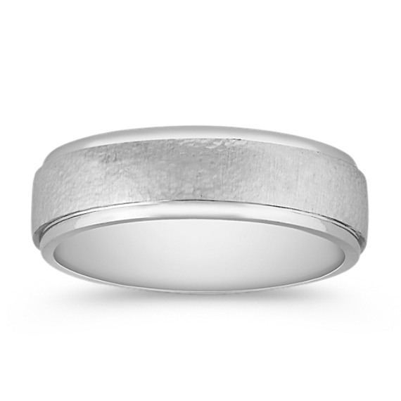 Sterling Silver and 14k White Gold Comfort Fit Ring (7mm) Sterling Silver and 14k White Gold Comfort Fit Ring (7mm)