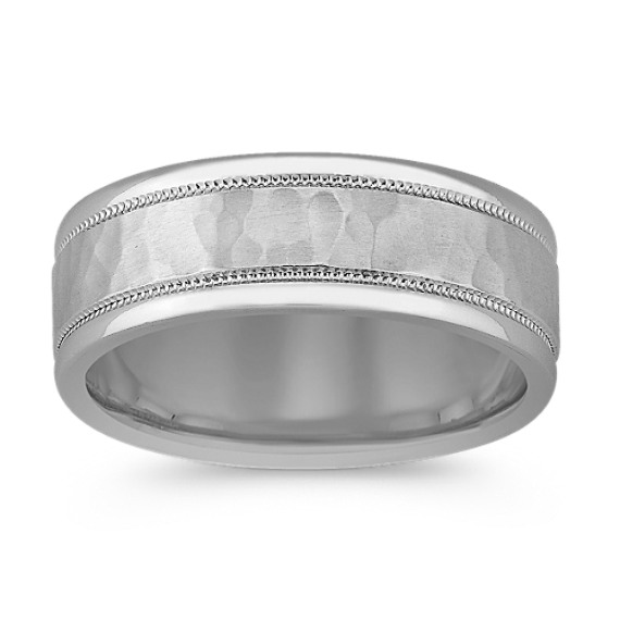 Sterling Silver and 14k White Gold Comfort Fit Ring (7mm) Sterling Silver and 14k White Gold Comfort Fit Ring (7mm)