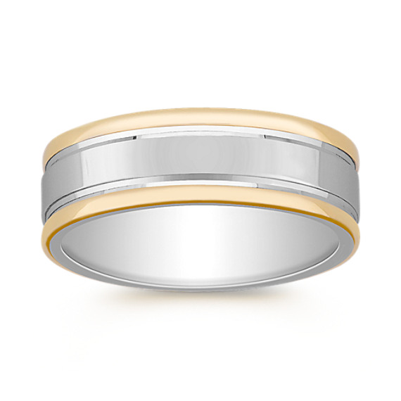Sterling Silver and 14k Yellow Gold Comfort Fit Ring (7mm) Sterling Silver and 14k Yellow Gold Comfort Fit Ring (7mm)