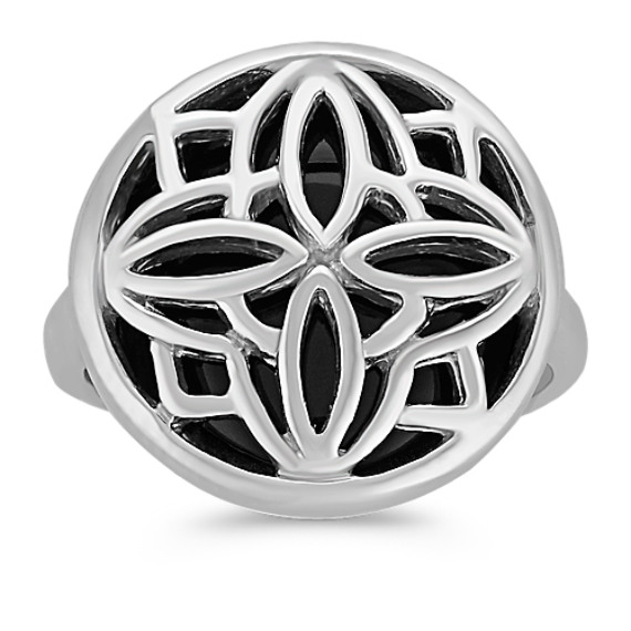 Sterling Silver and Black Agate Ring Sterling Silver and Black Agate Ring