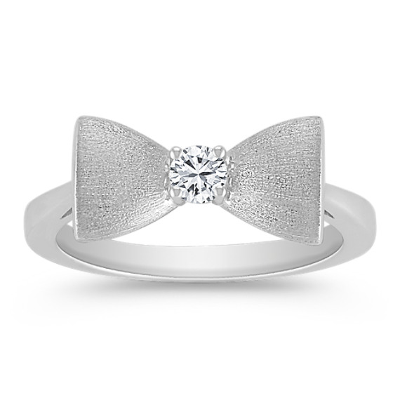 Sterling Silver and Diamond Bow Ring Sterling Silver and Diamond Bow Ring