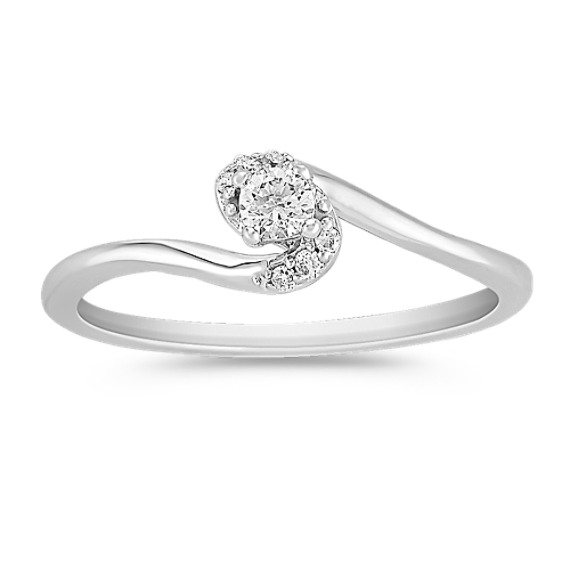 Swirl Diamond Ring in Sterling Silver Swirl Diamond Ring in Sterling Silver