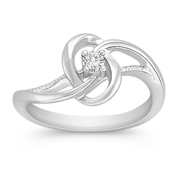 Swirl Diamond Sterling Silver Ring Swirl Diamond Sterling Silver Ring