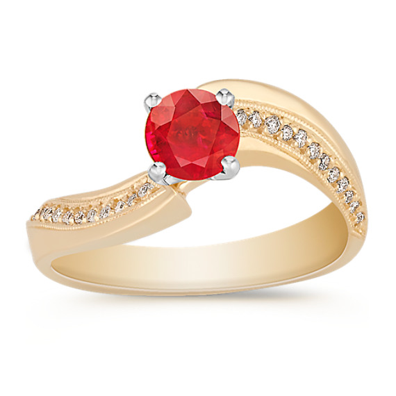 Swirl Ruby and Diamond Ring Swirl Ruby and Diamond Ring