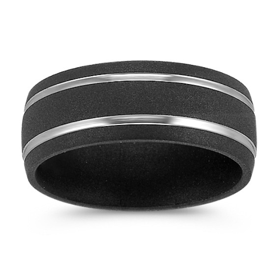 Textured Titanium Comfort Fit Ring (8mm) Textured Titanium Comfort Fit Ring (8mm)