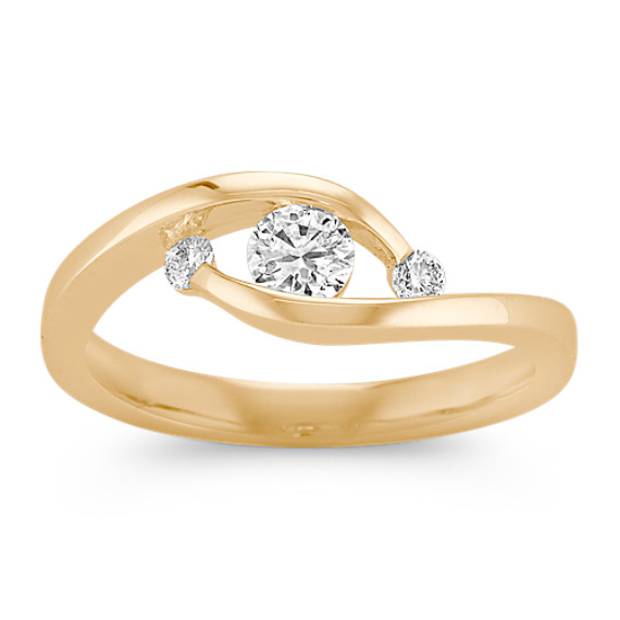 Three-Stone Diamond Swirl Ring Three-Stone Diamond Swirl Ring