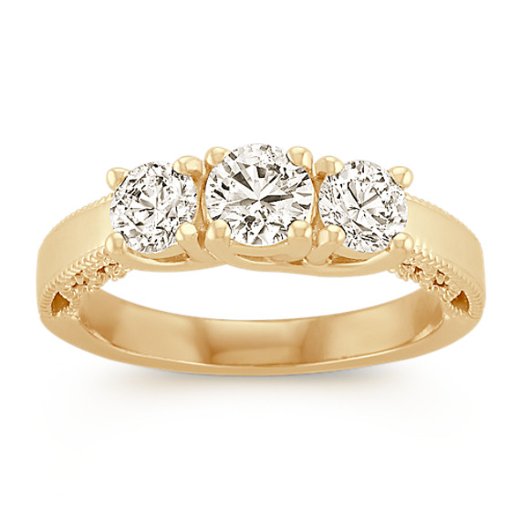 Three-Stone Vintage Round Diamond Ring Three-Stone Vintage Round Diamond Ring
