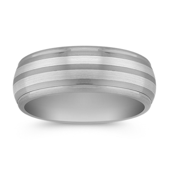 Titanium and Sterling Silver Comfort Fit Ring (8mm) Titanium and Sterling Silver Comfort Fit Ring (8mm)