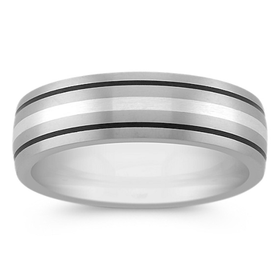 Titanium and Sterling Silver Ring (6mm) Titanium and Sterling Silver Ring (6mm)