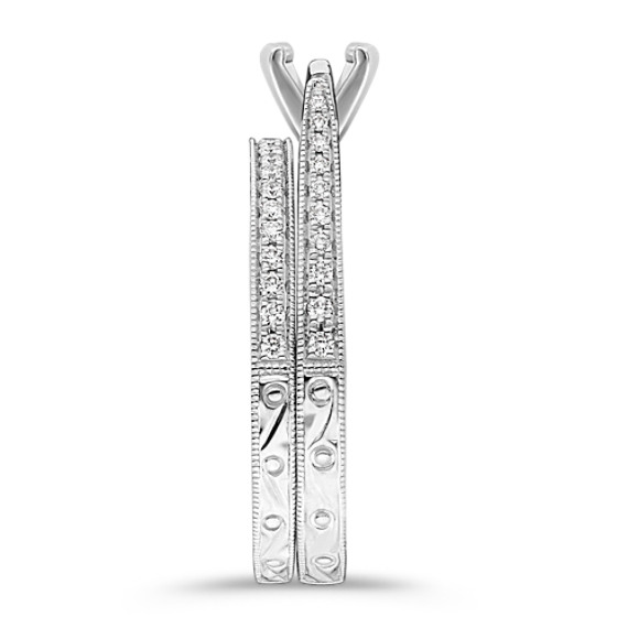 Vintage Cathedral Diamond Wedding Set with PavÃ© Setting (Unmounted)