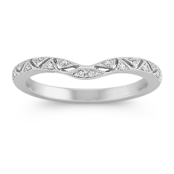 Vintage Diamond Contour Wedding Band Vintage Diamond Contour Wedding Band