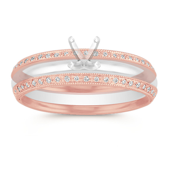 Vintage Diamond Double Wedding Band in Rose Gold Vintage Diamond Double Wedding Band in Rose Gold