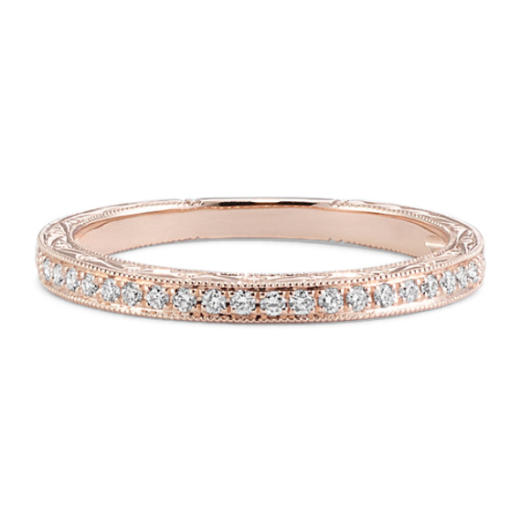 Vintage Diamond Wedding Band in 14k Rose Gold Vintage Diamond Wedding Band in 14k Rose Gold