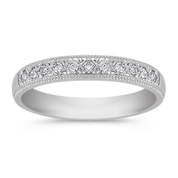 Vintage Diamond Wedding Band with Pavé Setting Vintage Diamond Wedding Band with Pavé Setting