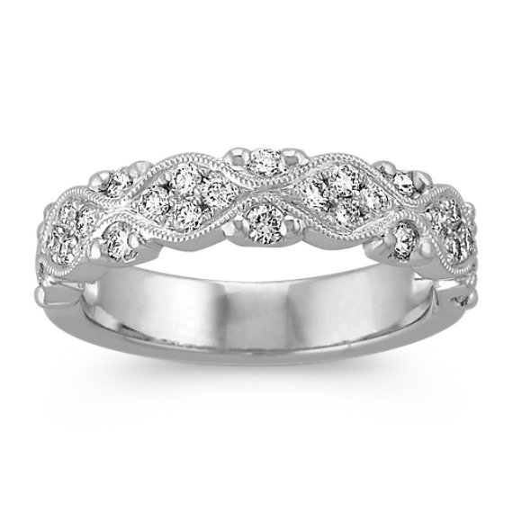 Vintage Diamond Wedding Band with Pavé Setting Vintage Diamond Wedding Band with Pavé Setting