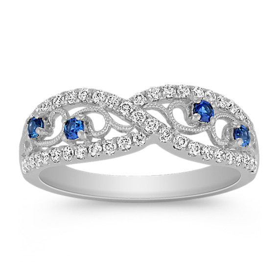 Vintage Round Sapphire and Diamond Ring Vintage Round Sapphire and Diamond Ring