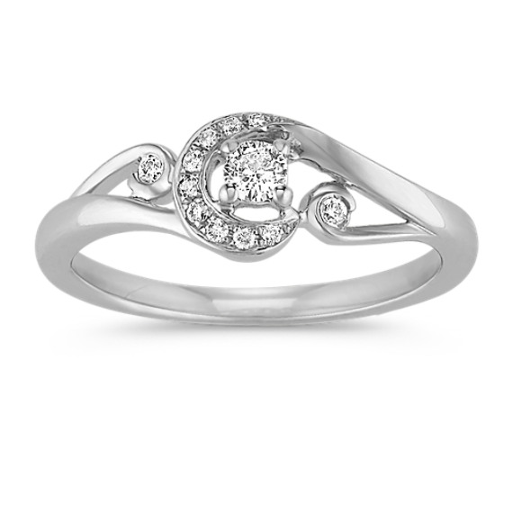 Whirl Round Diamond Ring in Sterling Silver Whirl Round Diamond Ring in Sterling Silver